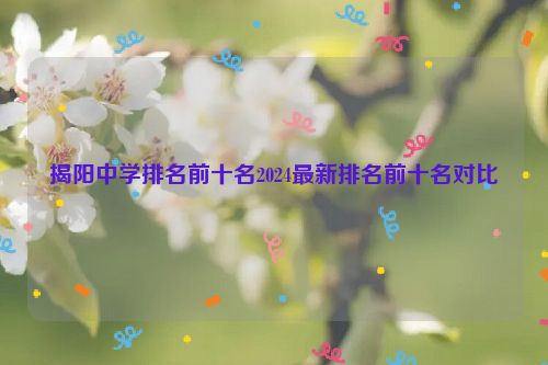 揭阳中学排名前十名2024最新排名前十名对比