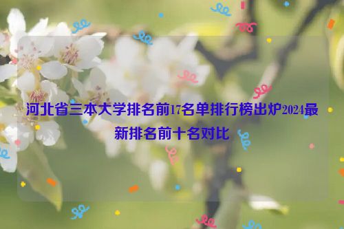 河北省三本大学排名前17名单排行榜出炉2024最新排名前十名对比